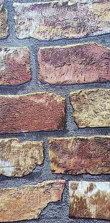 Шпалери вінілові на флізеліні AdaWall Roka 1.06х10 під цеглу структурні теракотові коричневі 23104-4 Київ