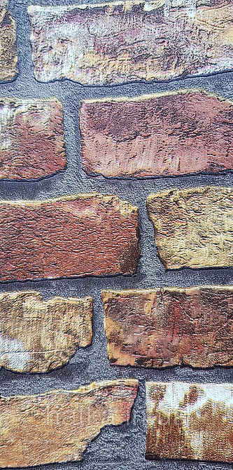 Обои виниловые на флизелине AdaWall Roka 1.06х10 под кирпич структурные терракотовые коричневые 23104-4 Киев - изображение 3