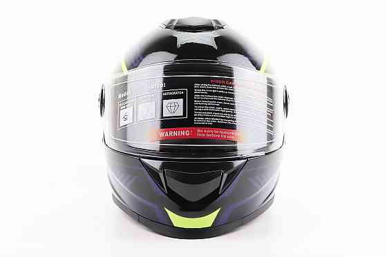 Шолом інтеграл, закритий BLD-М65 М (57-58см), ЧОРНИЙ/НЕОНОВО-ЖОВТО-СИНІЙ Киев