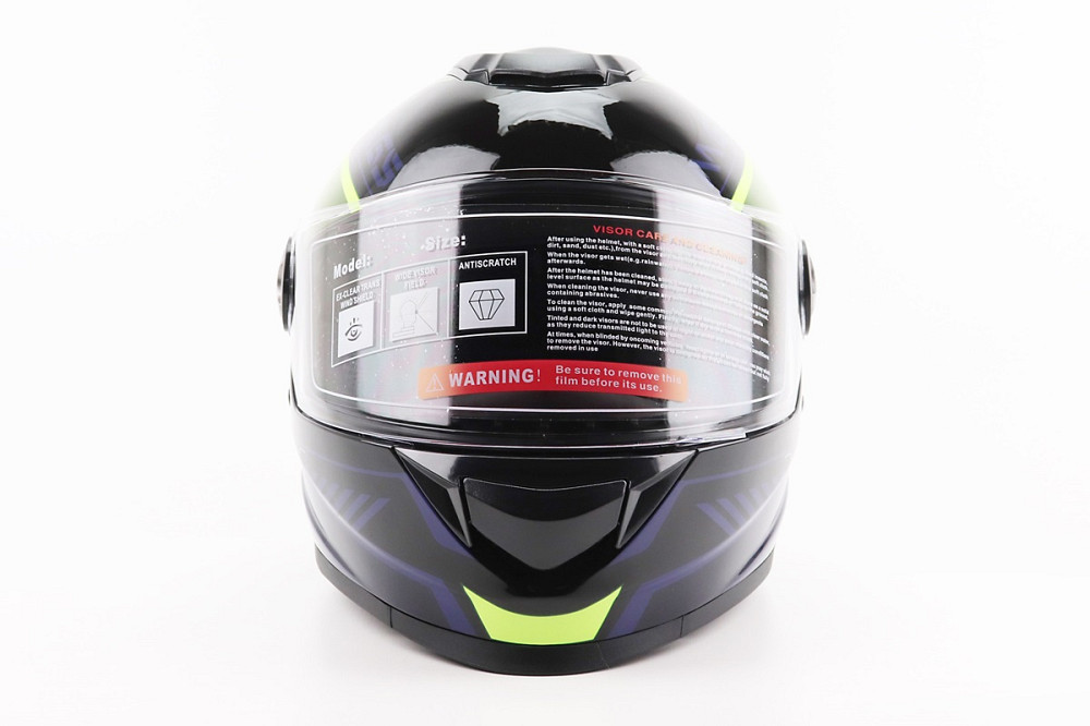 Шолом інтеграл, закритий BLD-М65 М (57-58см), ЧОРНИЙ/НЕОНОВО-ЖОВТО-СИНІЙ Киев - изображение 4