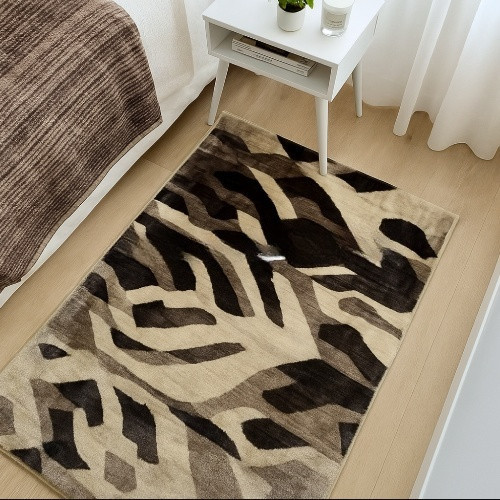 Килимок універсальний для підлоги Плюш Абстракція 75*150см бежевий Дариана Житомир - фото 4