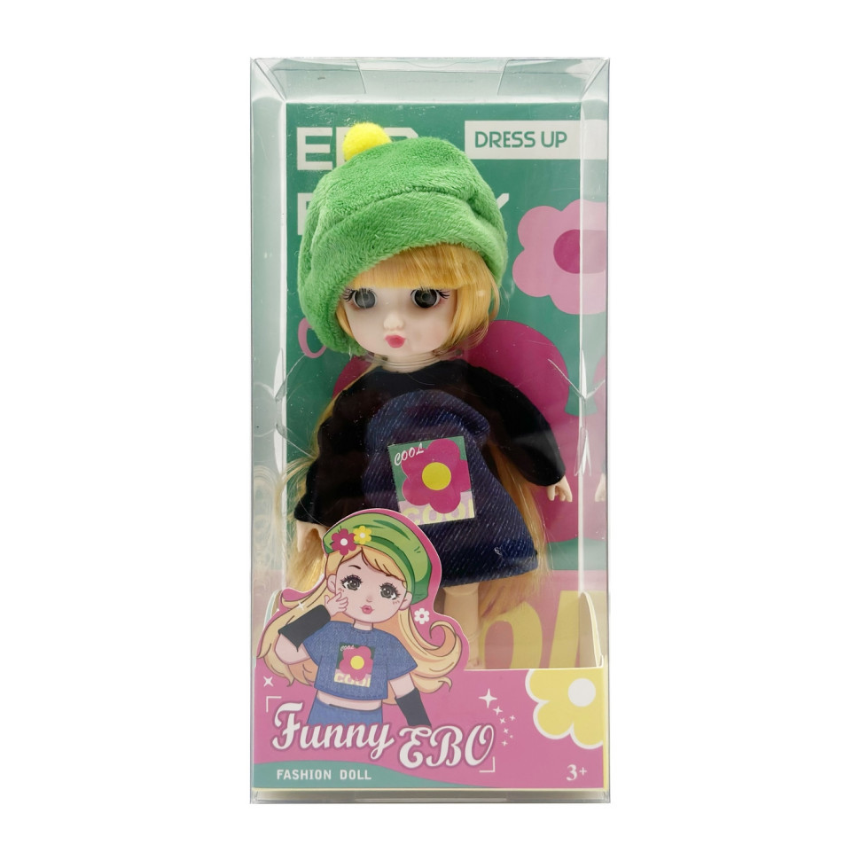 Лялька шарнірна для дівчаток Funny EBO DH2368B(Green) 15 см Вінниця - фото 1