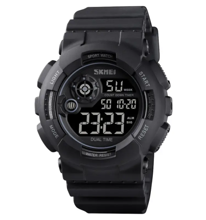 Чоловічий наручний спортивний годинник Skmei 1583 (Чорний з чорним) Вінниця