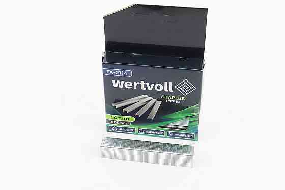 Скоби загартовані 14мм/11,3x0,75мм, R53, к-кт 1000шт FX-2114 Київ