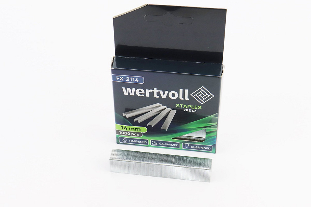 Скоби загартовані 14мм/11,3x0,75мм, R53, к-кт 1000шт FX-2114 Київ - фото 1