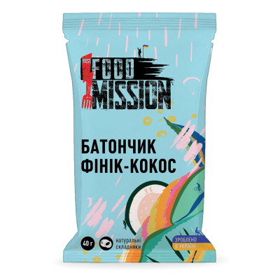 Батончик Food Mission Кокосовый 40 г (fm.30658) Винница - изображение 1