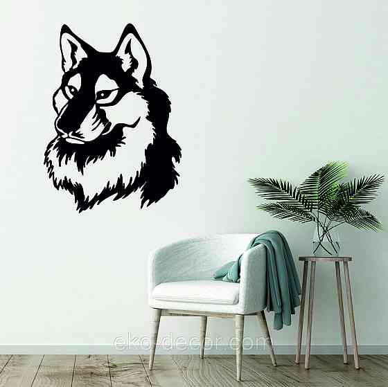 Декоративное настенное Панно «Волк», Декор на стену 70*50 см, Черный Киев