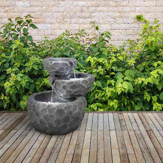 Каскадный фонтан Мурах работает от батареи Солнечная панель 2 кВт 3 светодиода (Германия, читать описание) Ровно