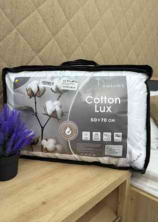 Подушка для сну гіпоалергенна Decorator Cotton Lux 50x70х20 см, колір білий (84-153) Київ