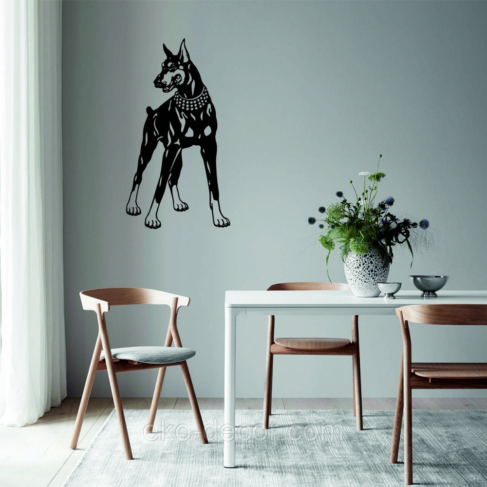 Декоративне настінне Панно «Доберман», Декор на стіну 90*49 см, Чорний Київ - фото 6