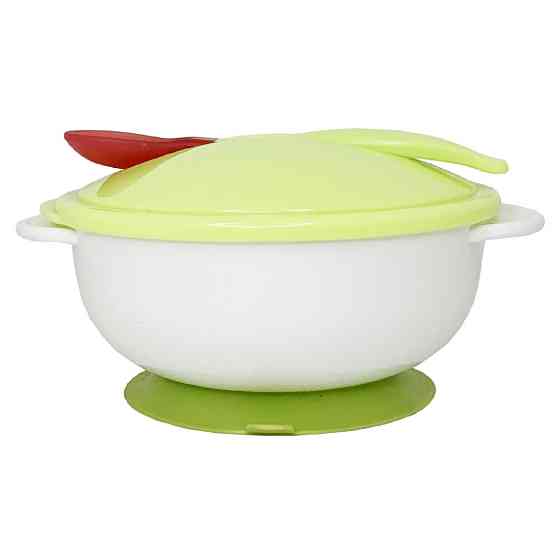 Тарілка на присосці з термоложкою та кришкою MGZ-0101(Green) 250 мл Вінниця