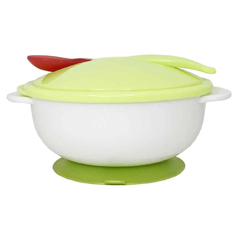 Тарелка на присоске с термоложкой и крышкой MGZ-0101(Green) 250 мл Винница - изображение 2