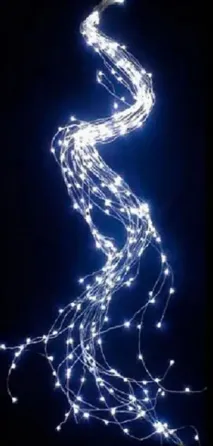 Гирлянда на елку Конский хвост 2 метра 10 нитей 8 режимов мерцания Холодный белый Коломия