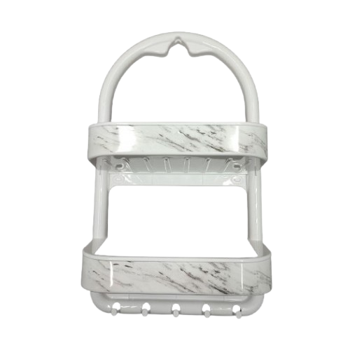 Полиця для ванної кімнати мала білий мармур OZER-B-016 Decor ELIF Житомир - фото 3