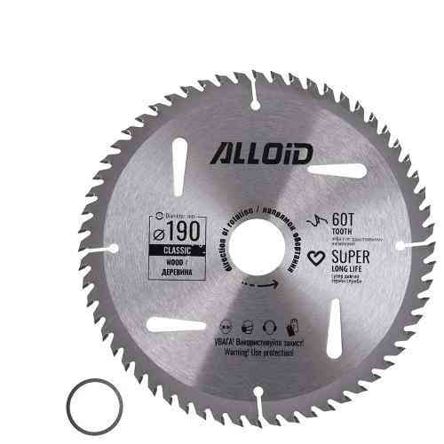 Диск пиляльний по дереву з твердосплавними напайками 190х30/25,4мм, 60 зубів Alloid Одеса