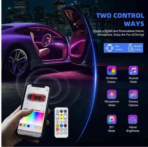 Автомобільне підсвічування (18 в1) для салону Вінниця