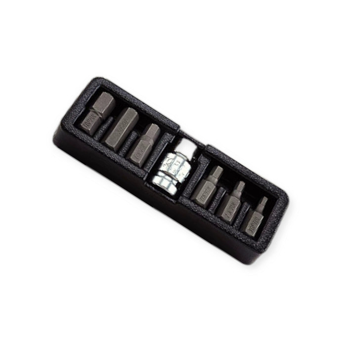 Набір біт 10мм з переходом. 1/2", 6 граней HEX 7 шт 4-12мм, S2 (футляр) Мукачево - фото 1