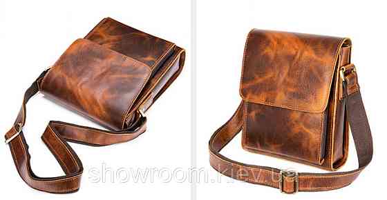 Сумка чоловіча шкіряна середніх розмірів Leather Collection (7433) коричневий Київ