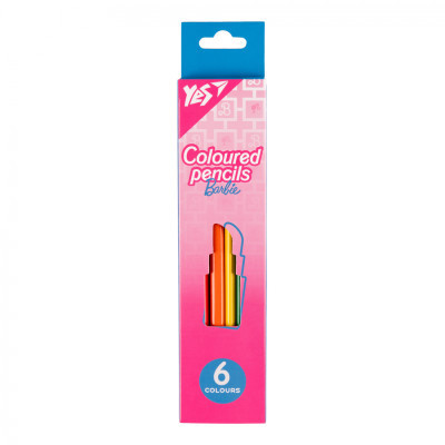 Олівці кольорові Yes 6 кольорів Barbie рожевий (290727) Вінниця - фото 1
