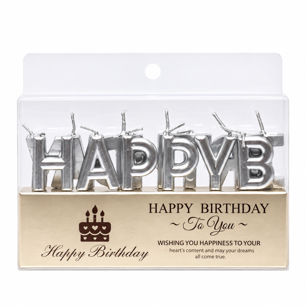 Свічка для торта літери happy birthday срібло Київ - фото 5