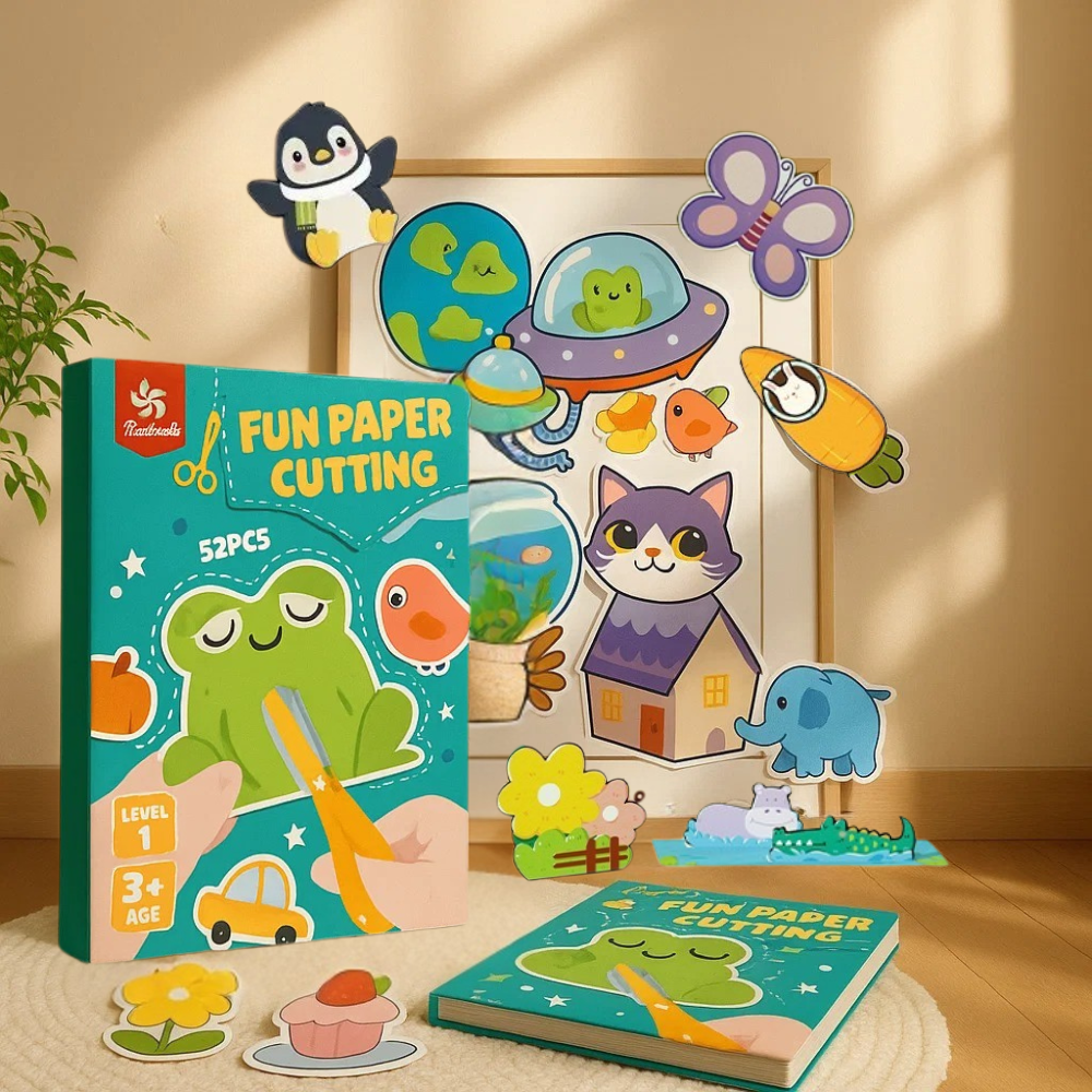 Альбом-книга для аплікації з шаблонами для вирізання з паперу для розвитку дрібної моторики рук. Рівень 1 Кам'янець-Подільський - фото 1