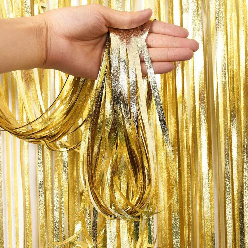 Дождик для фотозоны новогодний широкий 2 м на 1 м золотистый Киев - изображение 1