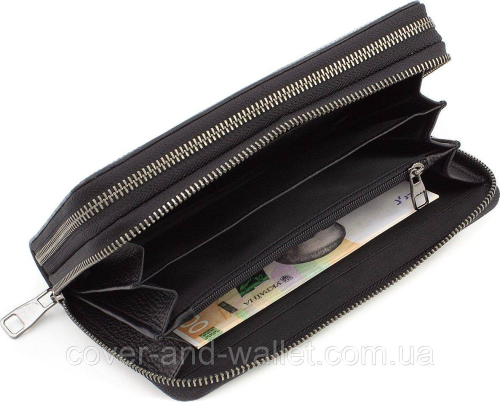Мужской кожаный кошелек клатч на две молнии под крокодила Marco Coverna 5902 Киев - изображение 7