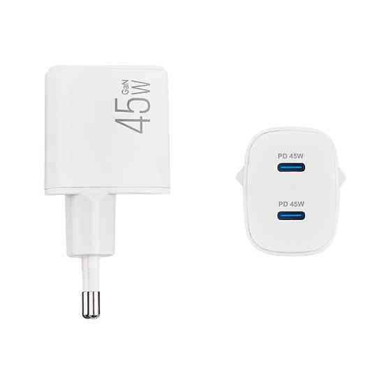 Сетевое зарядное устройство Brevia ePowerGaN PD45W 2xUSB-C белый Львов