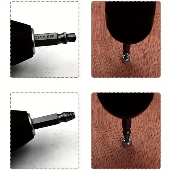 Набор экстракторов для сломанных болтов и винтов, 4 шт HSS 4341 в кейсе для ремонта и мастерской Киев