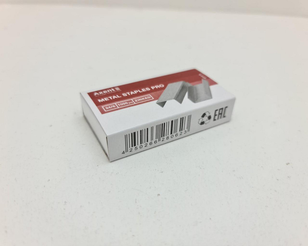 Скобы для канцелярского степлера №24(1000шт) AXENT (1 кор) Харьков - изображение 4