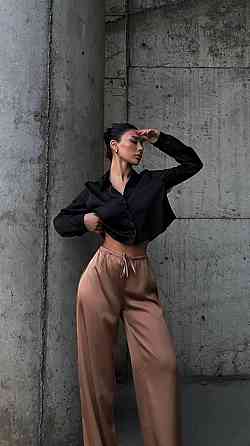 Жіночі стильні штани шовк Армані Шоколад, 42/44 Одеса