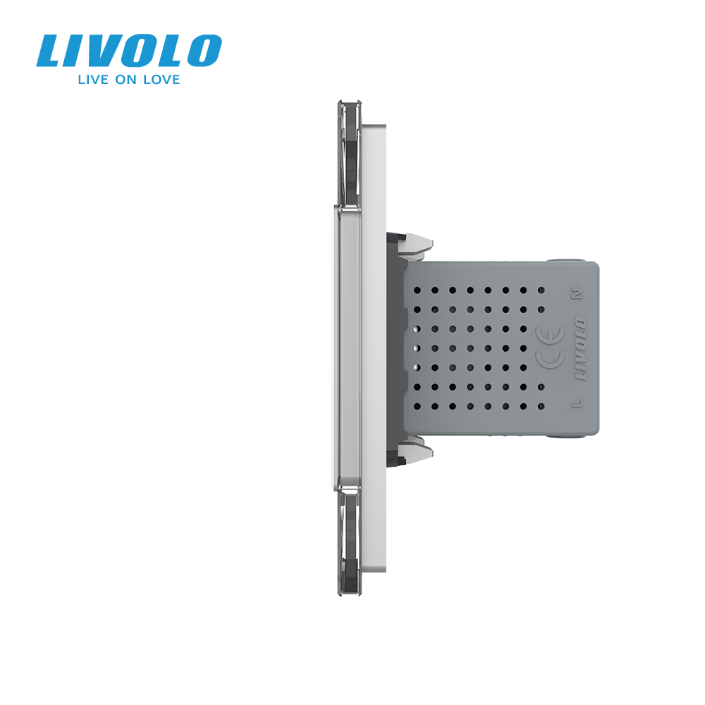 LIVOLO Розетка з заземленням з 2 USB розетками Livolo сірий скло (VL-C7C1EU2USB-15) Коломия - фото 3