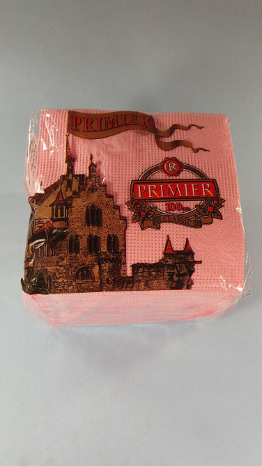 Салфетка  100лист Премьер  Малиновый (10 пачка) Харьков - изображение 1