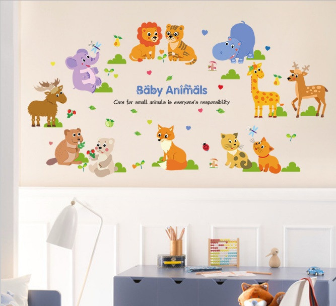 Дитяча наклейка настінна Звірята Київ - фото 5