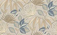 Шпалери метрові вінілові на флізеліні Rasch Clas геометрія листя пальми банана сині коричневі Київ - фото 2