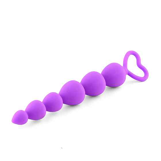 Анальні кульки Anal Beads Purple Heart, фіолетові Sex Aura Київ