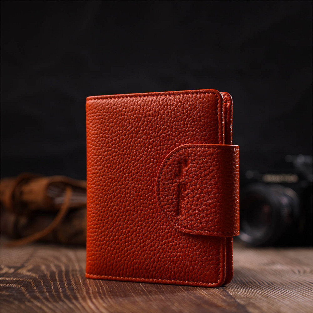 Неповторний жіночий гаманець з натуральної шкіри Tony Bellucci 22064 Помаранчевий Київ - фото 3