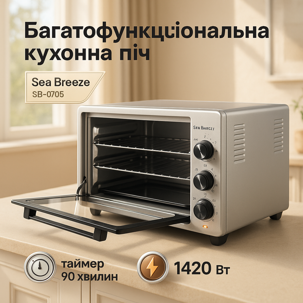 Багатофункціональна духовка піч, Електродуховка для випічки з конвекцією, Мультипіч для приготування BR-32 Львів - фото 6