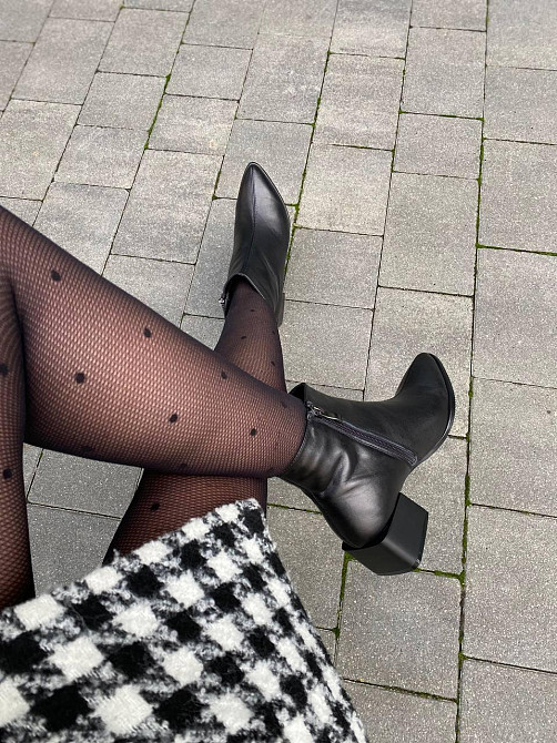 Черевики жіночі No brend 4057 чорні (весна-осінь, шкіра натуральна) (6126) Коломыя - изображение 7