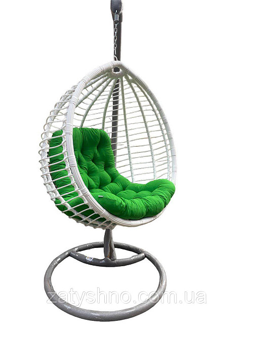 Кокон плетений із зеленою подушкою Київ - фото 6