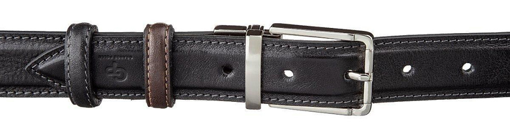 Ремінь брючний двосторонній чоловічий Коричневий і Чорний (GRANDE PELLE) Київ - фото 6