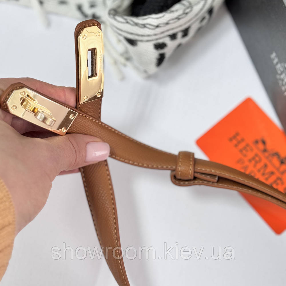 Коричневый женский кожаный ремень Hermes (280-1) Киев - изображение 6