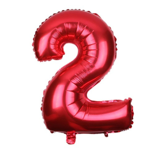 Шарик цифра 2 фольгированная 32 дюйма красный Киев - изображение 1