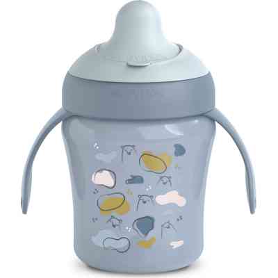 Поильник-непроливайка Suavinex Bear Family чашка с носиком, 200 мл +6 мес. голубая (402641) Винница