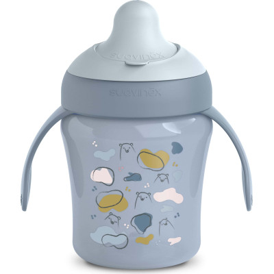 Поильник-непроливайка Suavinex Bear Family чашка с носиком, 200 мл +6 мес. голубая (402641) Винница - изображение 2