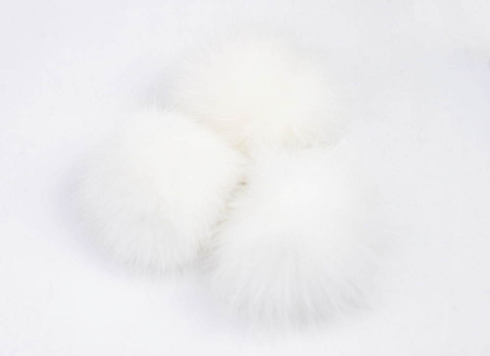 Помпон на шапку з хутра песця 10-12 см Білий Харків - фото 5