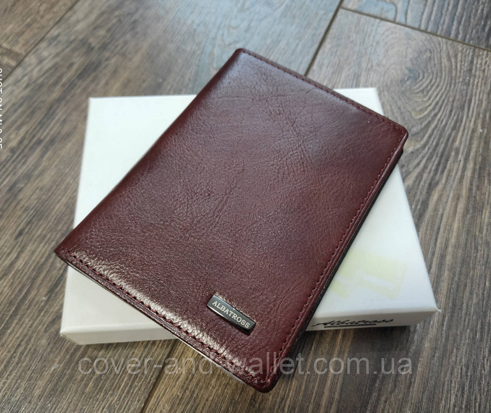 Солідна шкіряна обкладинка для документів водія бордового кольору Albatros 3894 Київ - фото 1