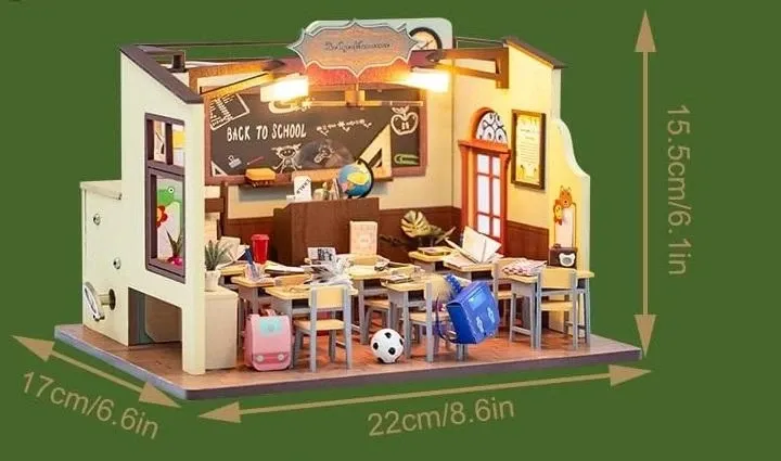 3D Румбокс DIY Школьный класс + Пылезащитный купол M2321Z Киев - изображение 2