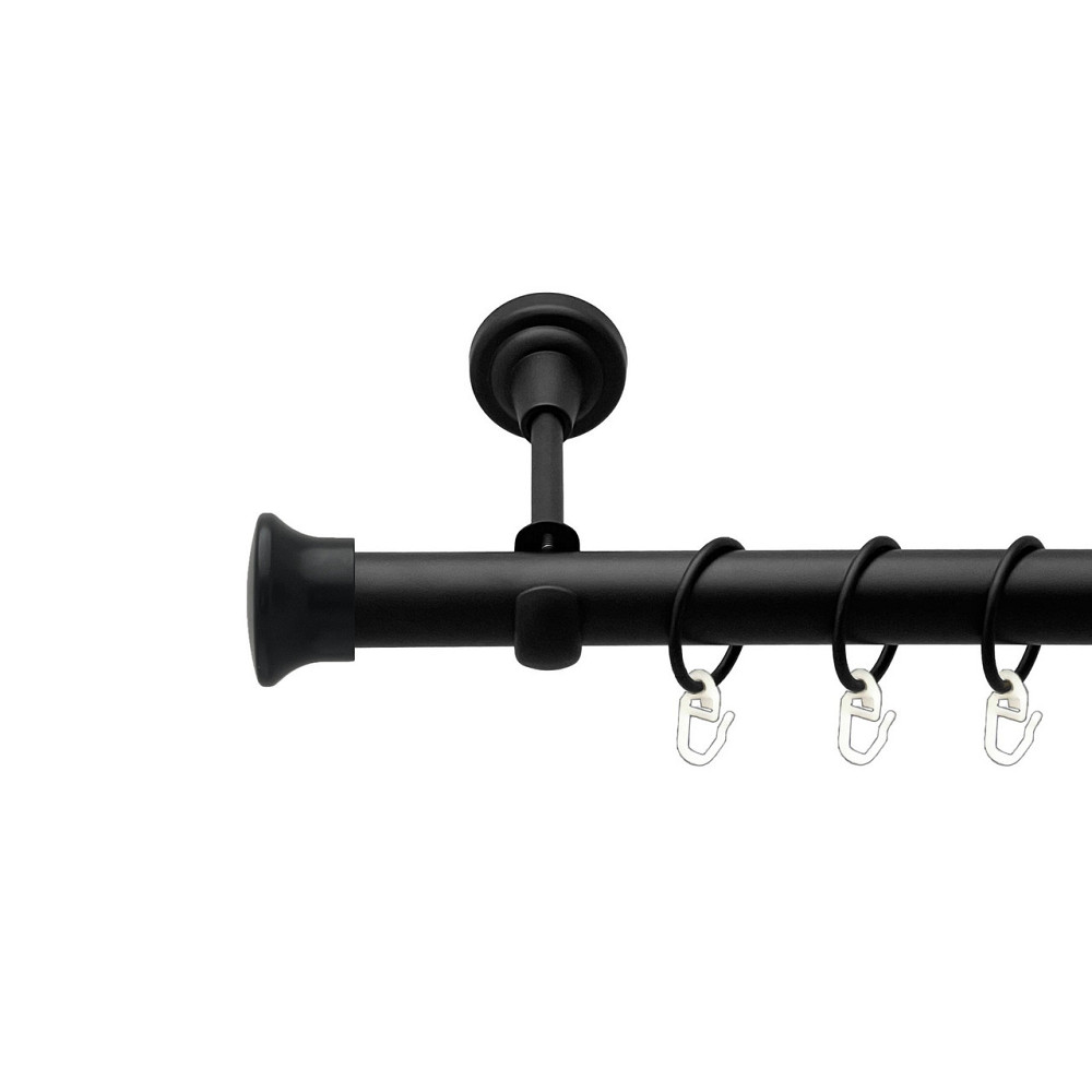 Карниз Orvit Дуо металевий однорядний відкритий гладка труба кільце металеве Чорний Оксамит 25 мм 160 см (00-00024484) Львів - фото 1