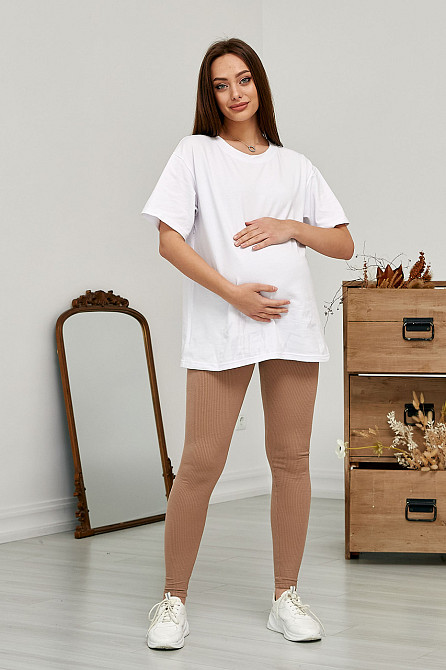 Хлопковая футболка для беременных и кормящих для любого срока Ankara S/M Lullababe Белый LB09AN102 Кривой Рог - изображение 5